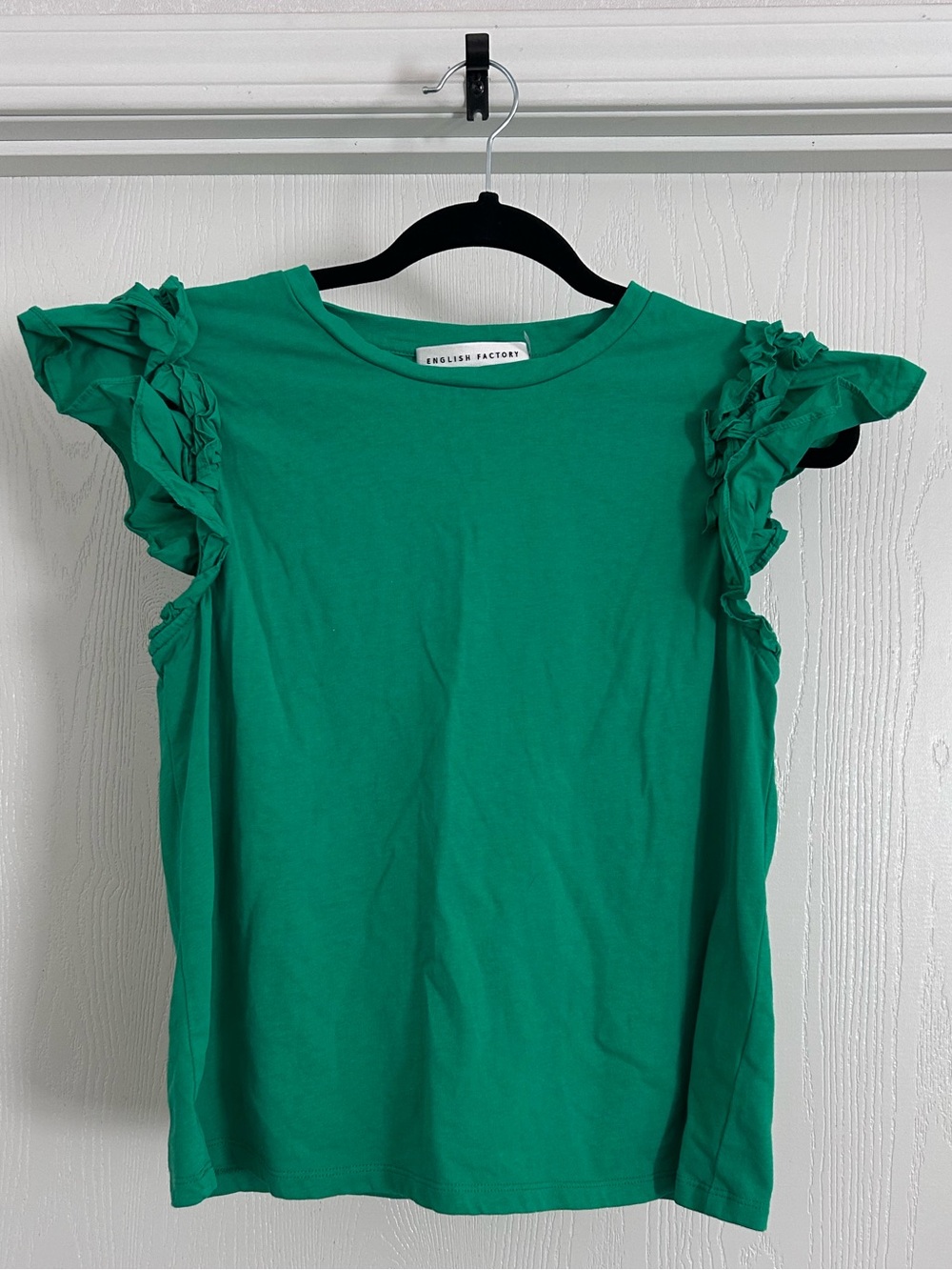 English Factory | Green Ruffle Sleeve Women's Top | Size Small